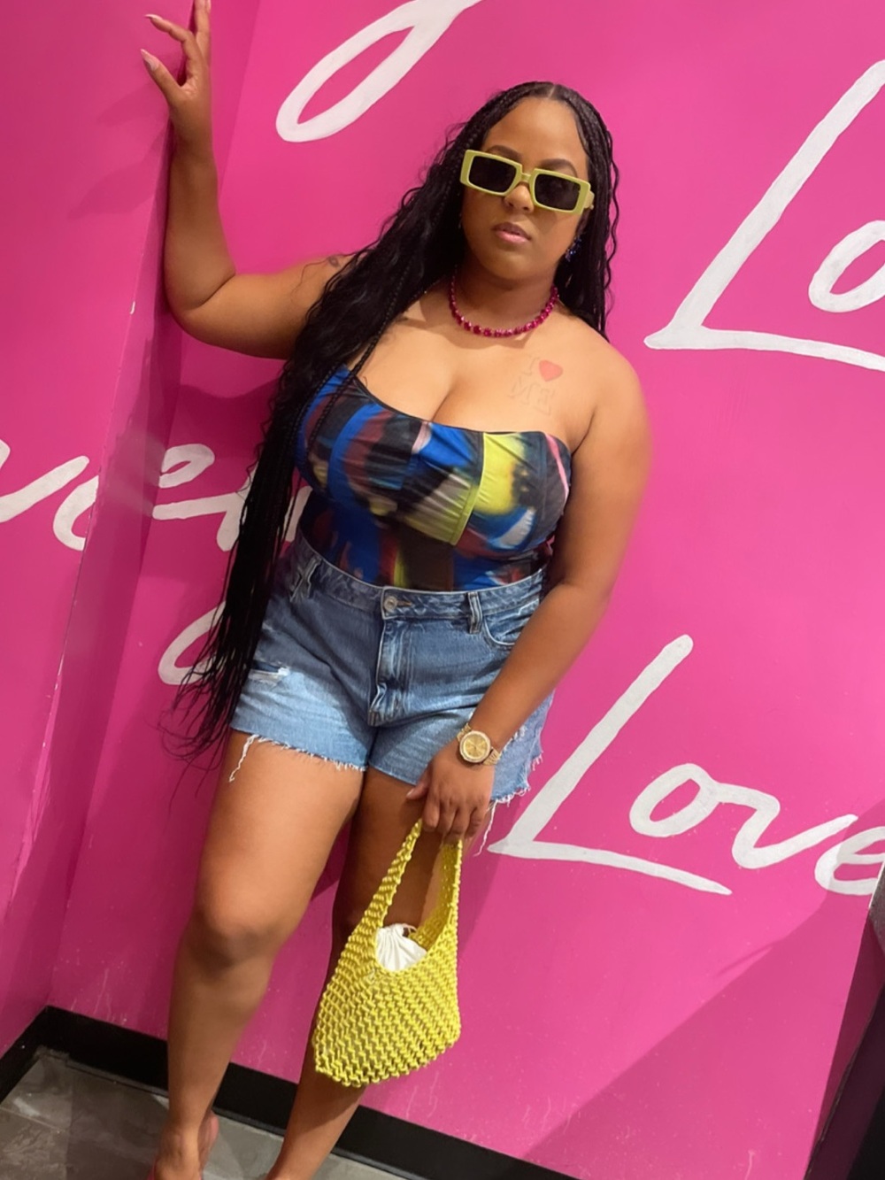 Fashion Nova Multicolor Strapless Bandeau Camisole